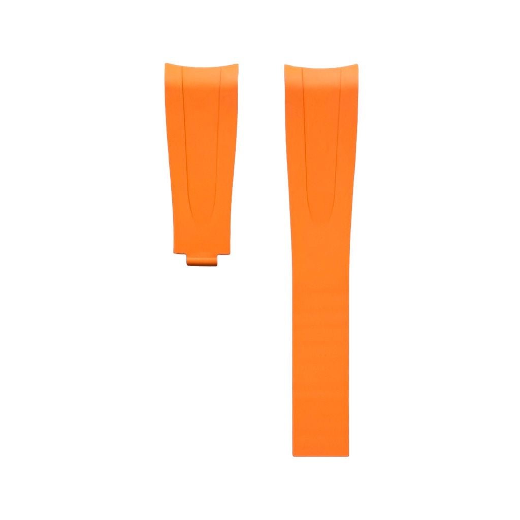 FKM Vulcanized Orange Rubber strap for Rolex Deployant buckle