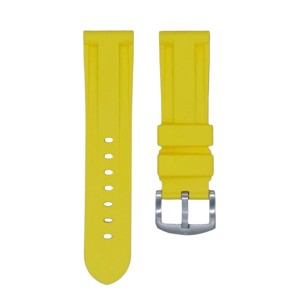 Yellow Rubber Strap for Panerai, Seiko, universal fit 24mm