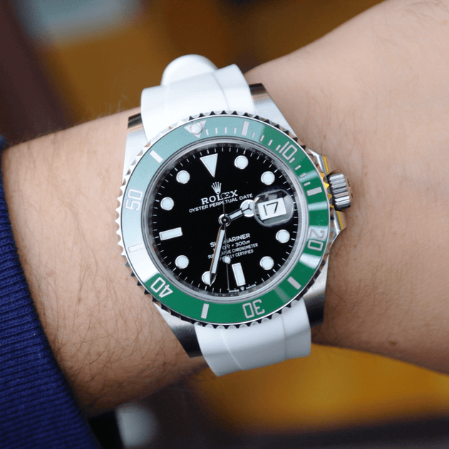 Rolex white 2025 rubber strap