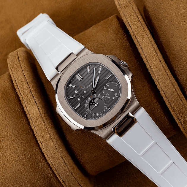 White FKM Vulcanized Rubber Strap for Patek Philippe Nautilus