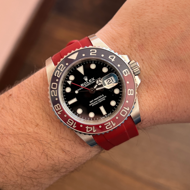 Rolex red outlet rubber strap