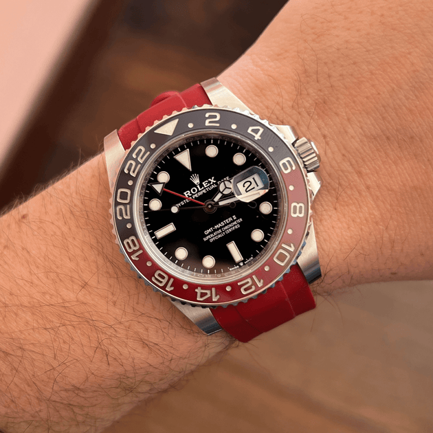Rolex red rubber sales strap