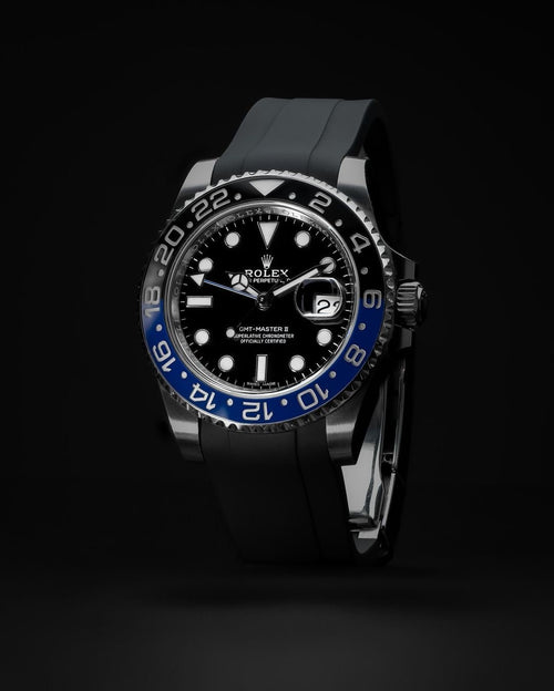 FKM Vulcanized Rubber Straps for Rolex Deployant Buckle