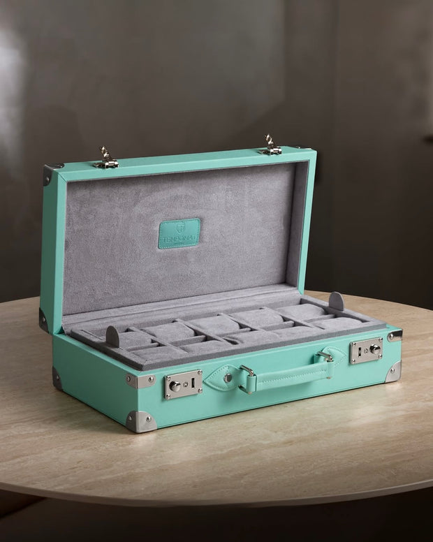 Tiffany Blue Saffiano Leather Collector Watch Box