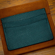 British Green Saffiano Card Holder