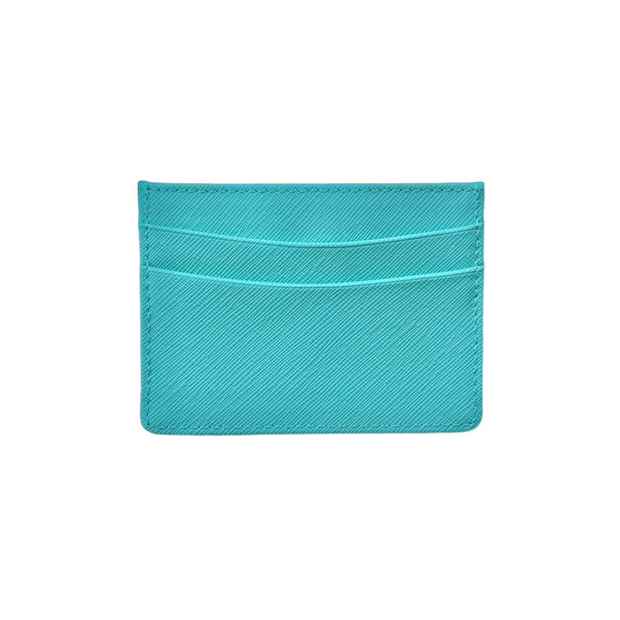 Sky Blue Saffiano Card Holder