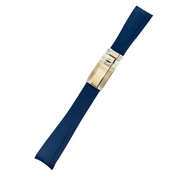 Rolex deployant rubber strap, FKM vulcanized rubber, Navy blue 