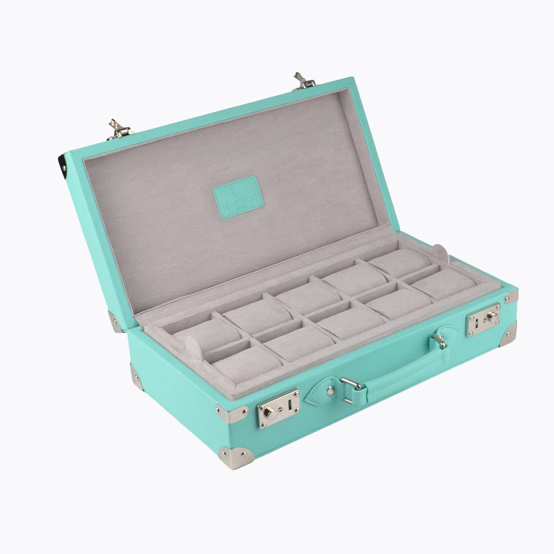 Tiffany Blue Saffiano Leather Collector Watch Box