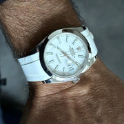 FKM Vulcanized White curved ended strap for Rolex OP41 & DJ41