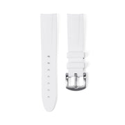 21mm Curved Ended White Rubber Strap