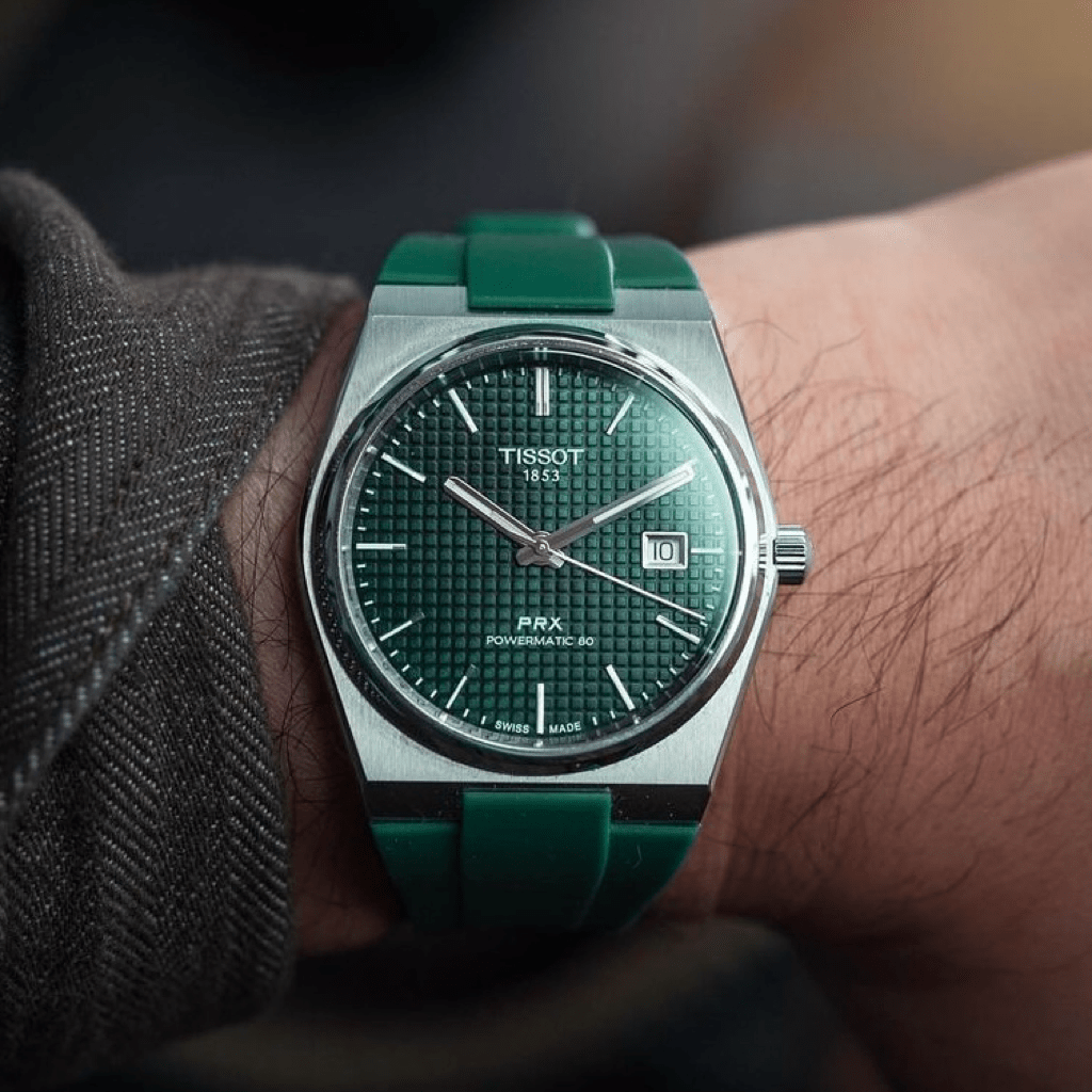 Green Tissot PRX Rubber Strap - Tempomat Madrid