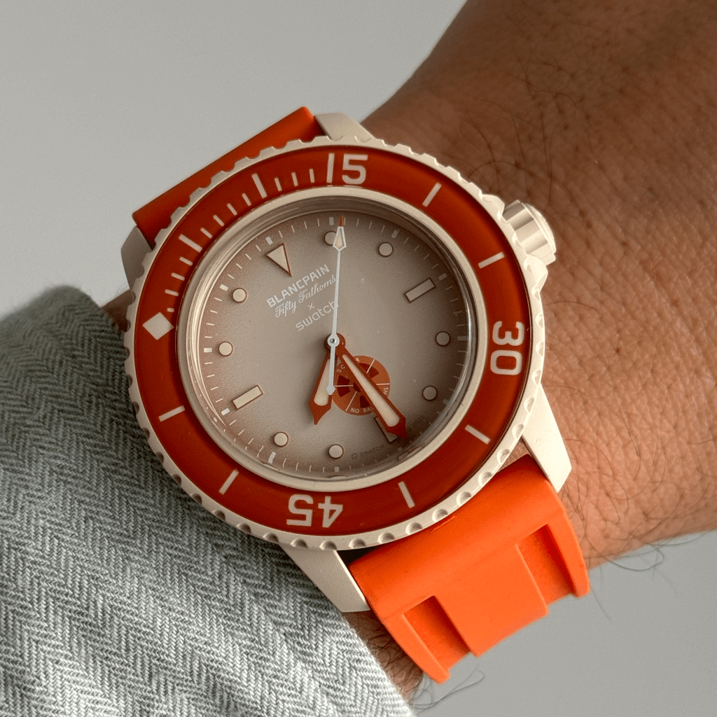 22mm Orange Rubber Strap - Tempomat Madrid