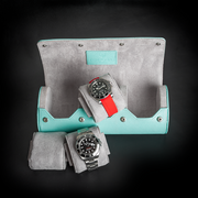 Tempomat Madrid, Tiffany Blue / Sky Blue Saffiano leather watch roll for collectors