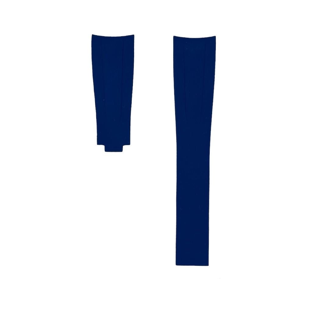 FKM Vulcanized Navy Blue Rubber strap for Rolex Deployant buckle - Tempomat Madrid