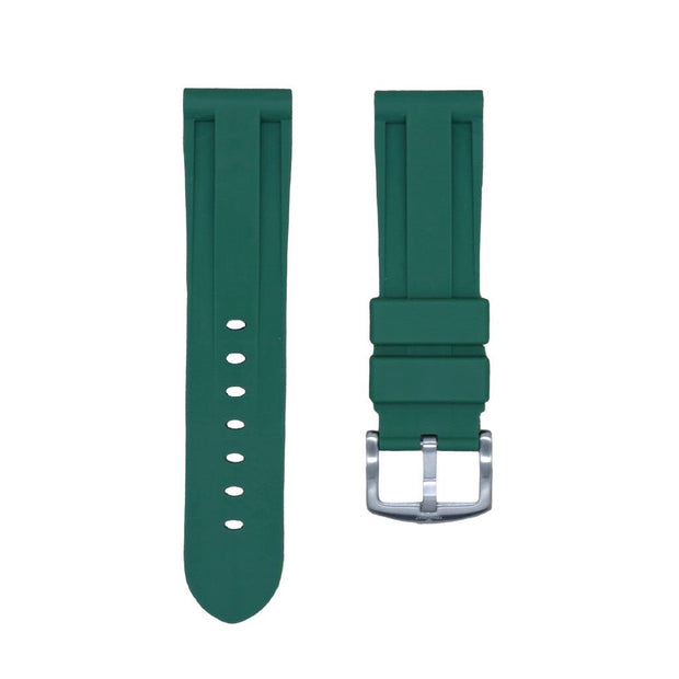 Tempomat Madrid, Green Rubber Strap for Panerai, Seiko, Breitling, Tag Heuer Universal 24mm