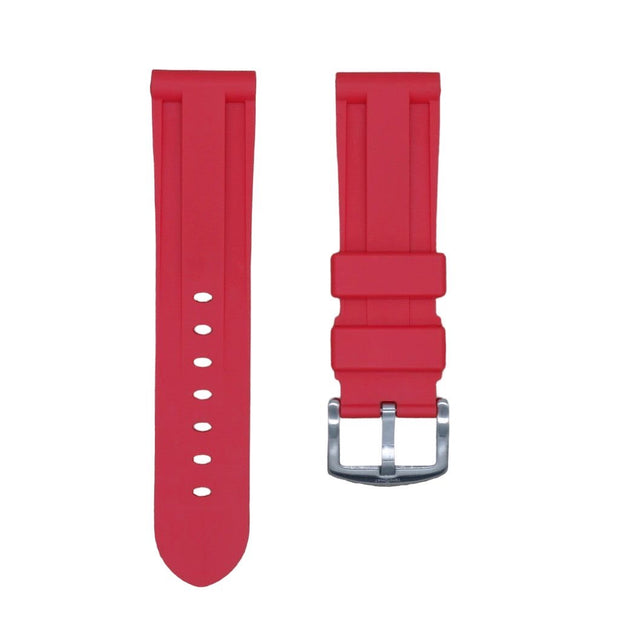 Tempomat Madrid, Red Rubber Strap for Panerai, Seiko, Breitling, Tag Heuer Universal 24mm