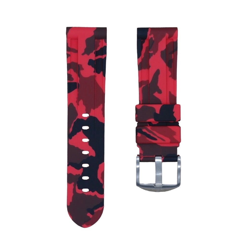 22mm Red Camo Rubber Strap - Tempomat Madrid