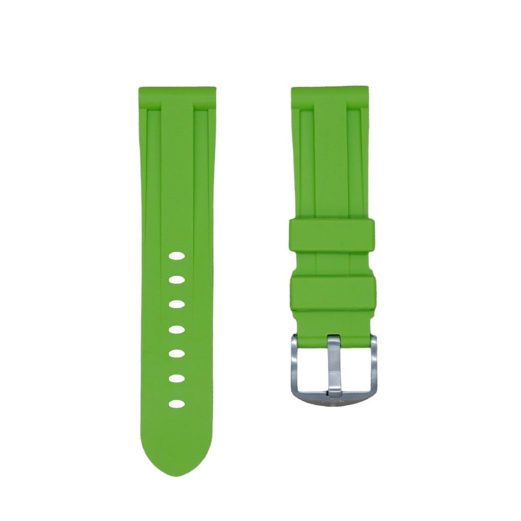 Lime Green Rubber Strap for Panerai Seiko universal fit 24mm