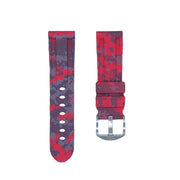 Tempomat Madrid, Red Digital Camouflage Rubber Strap for Panerai, Seiko, Breitling, Tag Heuer, Tudor, Universal 22mm
