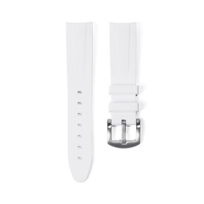 Tempomat Madrid, 21mm FKM Vulcanized White rubber strap for rolex, 21mm FKM Vulcanized rubber strap for omega