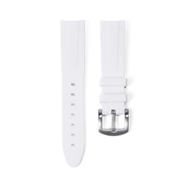 Tempomat Madrid, 21mm FKM Vulcanized White rubber strap for rolex, 21mm FKM Vulcanized rubber strap for omega