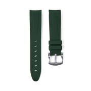 Tempomat Madrid 20mm curved ended integrated olive green rubber strap for rolex and omega
