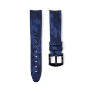 Tempomat Madrid, 20mm Blue camo rubber strap for rolex, 20mm rubber strap for omega