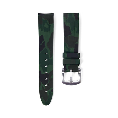 Tempomat Madrid, 20mm Green camo rubber strap for rolex, 20mm rubber strap for omega