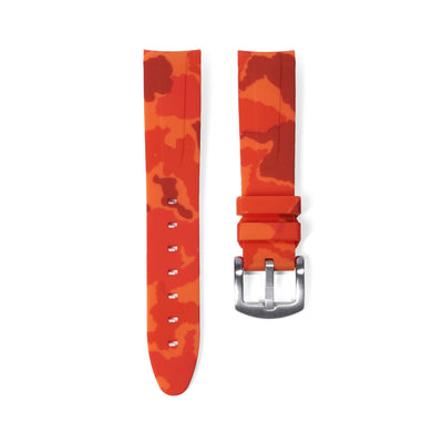 Tempomat Madrid, 20mm Orange camo rubber strap for rolex, 20mm rubber strap for omega