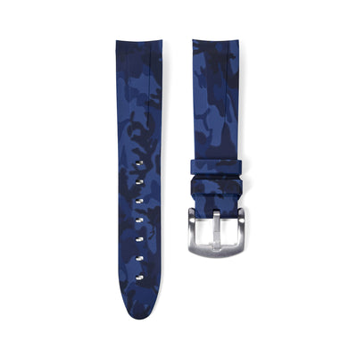 Tempomat Madrid, 20mm Blue camo rubber strap for rolex, 20mm rubber strap for omega