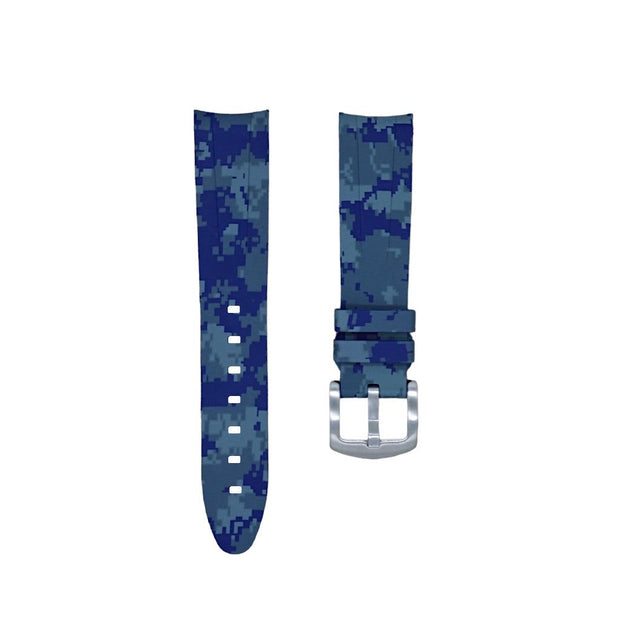 Tempomat Madrid, 20mm Blue Digital rubber strap for rolex, 20mm rubber strap for omega
