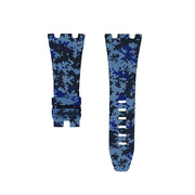 Tempomat Madrid, Blue Digital Camouflage Rubber Strap for Audemars Piguet, royal oak offshore 42mm