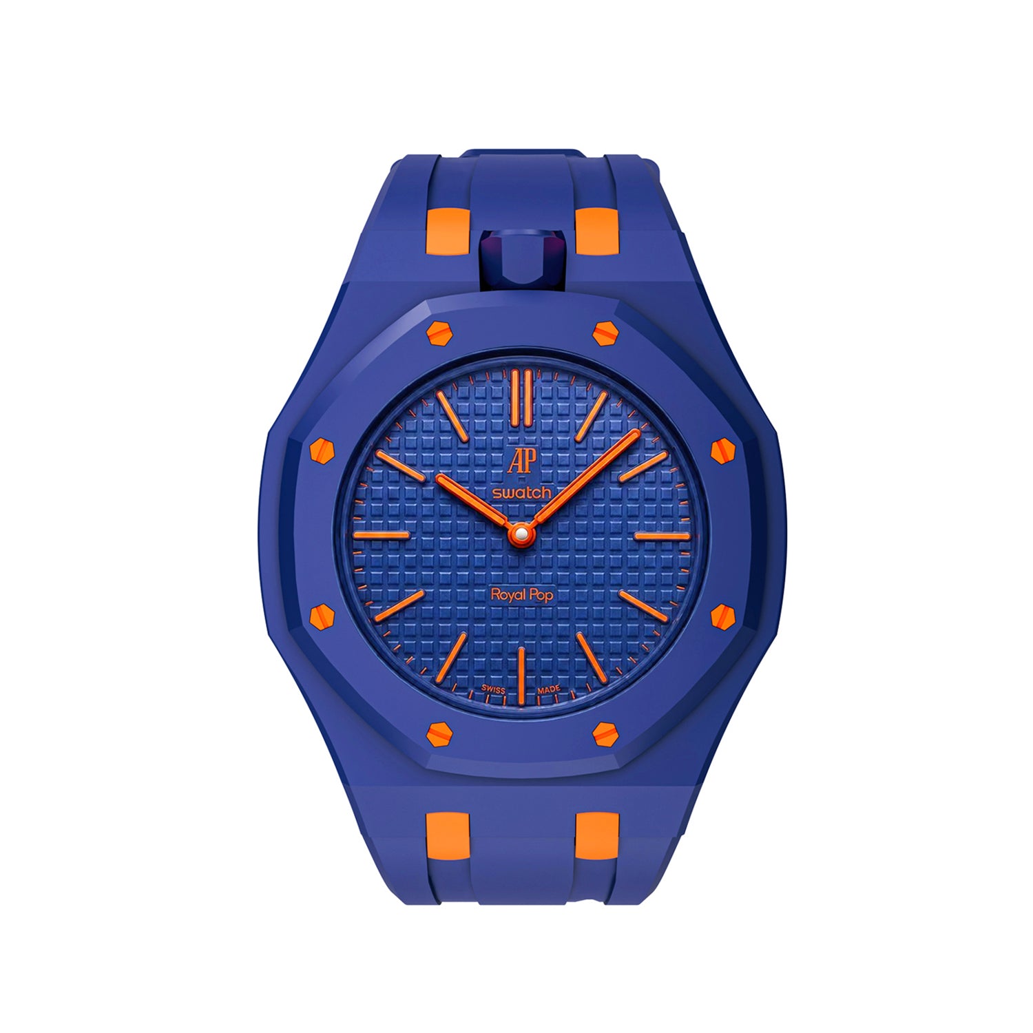 Rubber strap & Case for the Swatch x AP Royal Pop Orenji Hachi