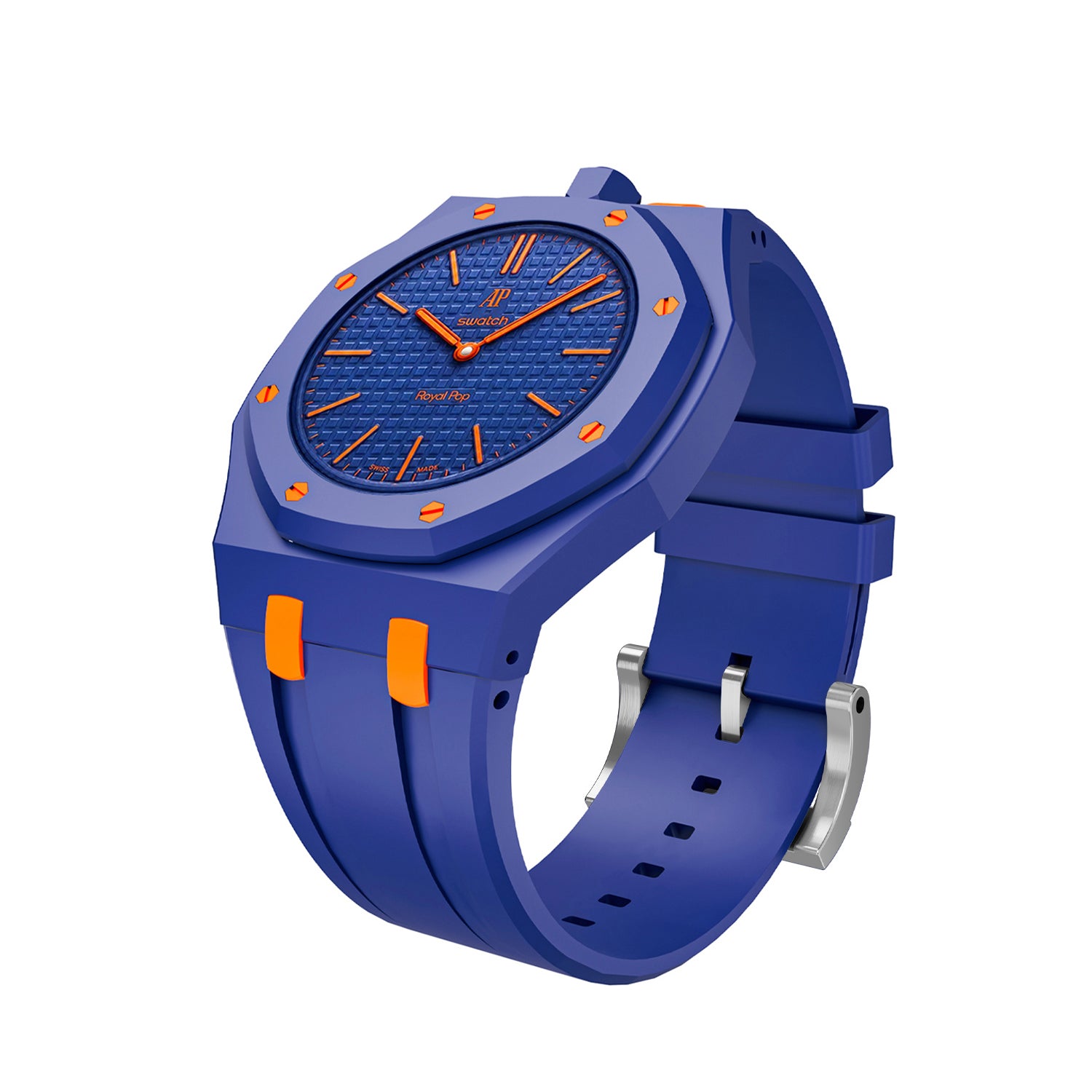 Rubber strap & Case for the Swatch x AP Royal Pop Orenji Hachi