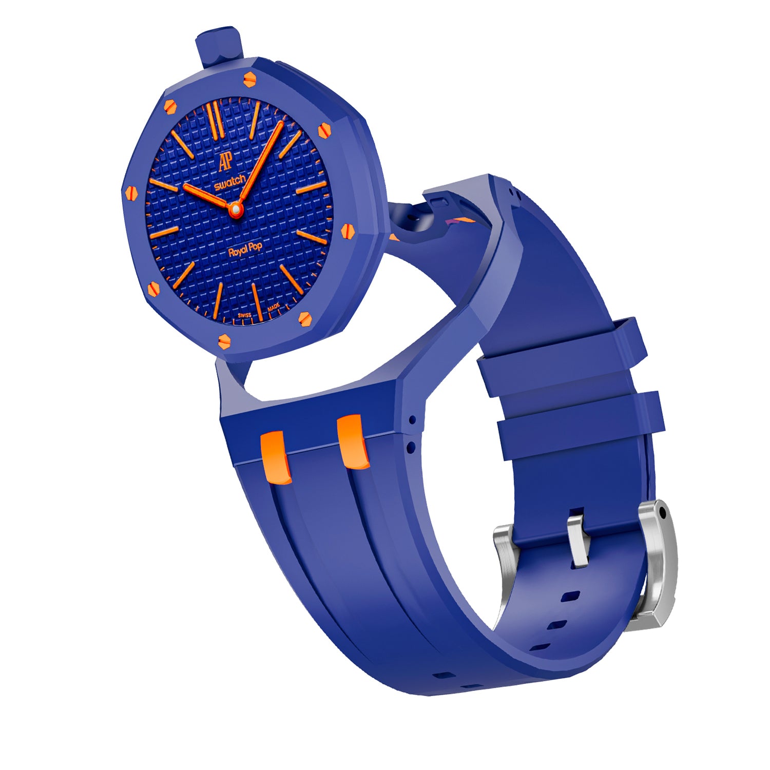 Rubber strap & Case for the Swatch x AP Royal Pop Orenji Hachi