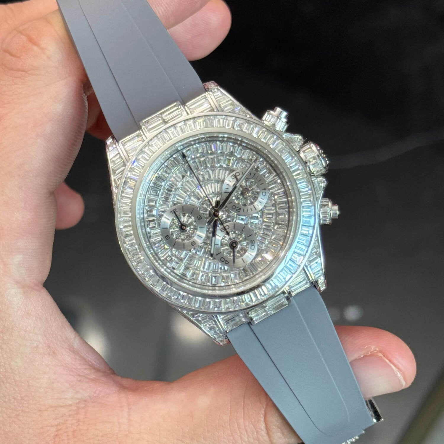 Grey FKM Rubber Strap for Daytona Oysterflex® | Tempomat Madrid