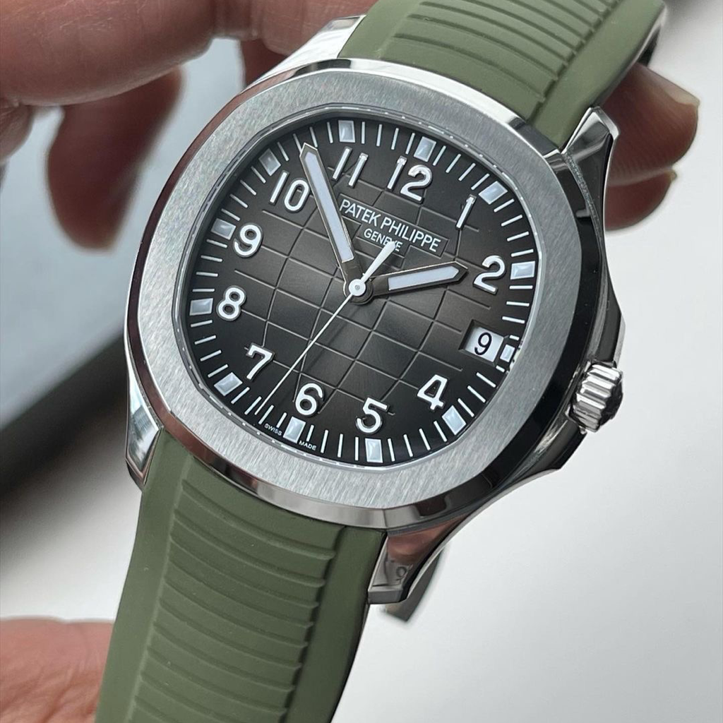 Green FKM Vulcanized Rubber Strap for Patek Philippe Aquanaut