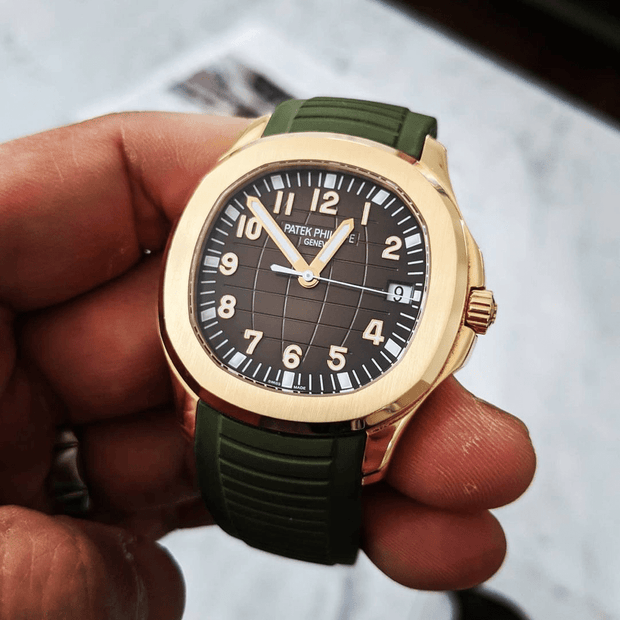 Aquanaut green rubber strap online