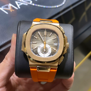 Tempomat Madrid  affordable luxury watch accessories, orange FKM vulcanized rubber straps for patek philippe nautilus