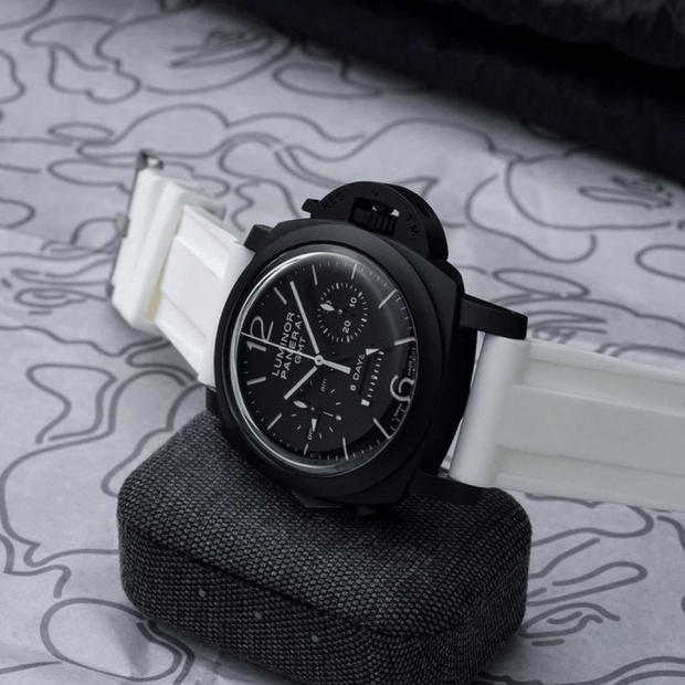 White Rubber Strap for Panerai Seiko universal fit 24mm