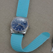Tempomat Madrid, Turquoise blue Perlon Strap for Rolex & Omega, 20mm universal fit