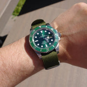 Tempomat Madrid, Military green Nato Strap for Rolex & Omega, 20mm universal fit