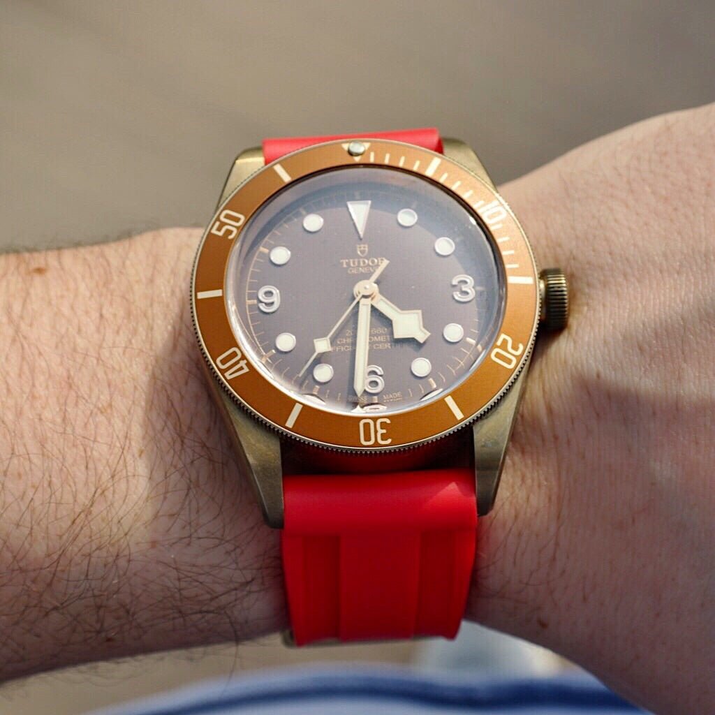 Red Rubber Strap for Panerai, Seiko, universal fit 24mm
