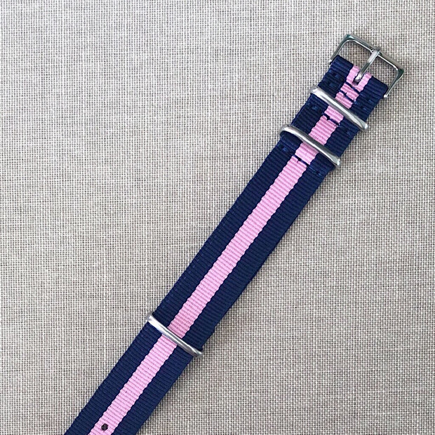Tempomat Madrid, Blue pink Nato Strap for Rolex & Omega, 20mm universal fit