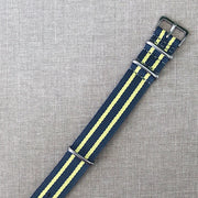 Tempomat Madrid, Grey Yellow Nato Strap for Rolex & Omega, 20mm universal fit