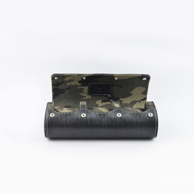 Tempomat Madrid, Black Epi Camouflage Saffiano leather watch roll for collectors