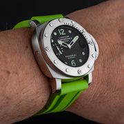 Tempomat Madrid  affordable luxury watch accessories, 24mm universal green lime rubber strap for tag heuer, tudor, omega