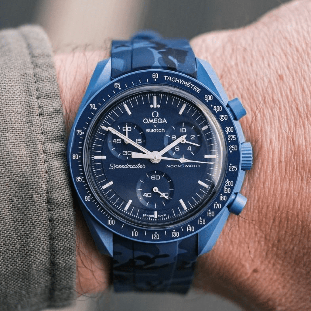 Correa de Caucho curvada Azul Camo 20mm  - Tempomat Madrid