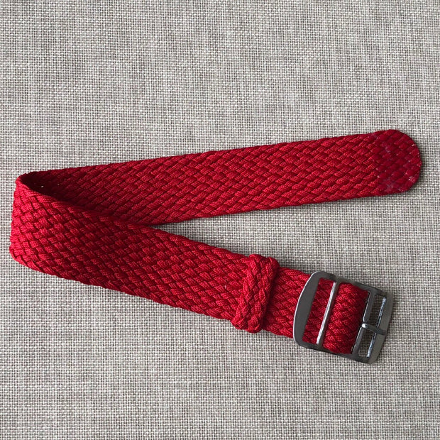 Tempomat Madrid, Red Perlon Strap for Rolex & Omega, 20mm universal fit