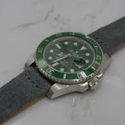 Tempomat Madrid, Grey suede Leather Strap for Rolex & Omega, 20mm universal fit